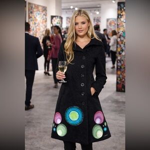 Desigual Vintage NWOT Multicoloured Long Coat Size 2/ EU38